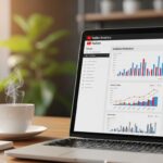 Young YouTuber creating content at home desk with smartphone camera and laptop grow YouTube in 2026