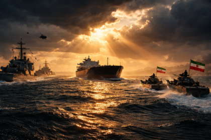 US naval blockade Iran US naval ships patrolling the Strait of Hormuz during rising tensions